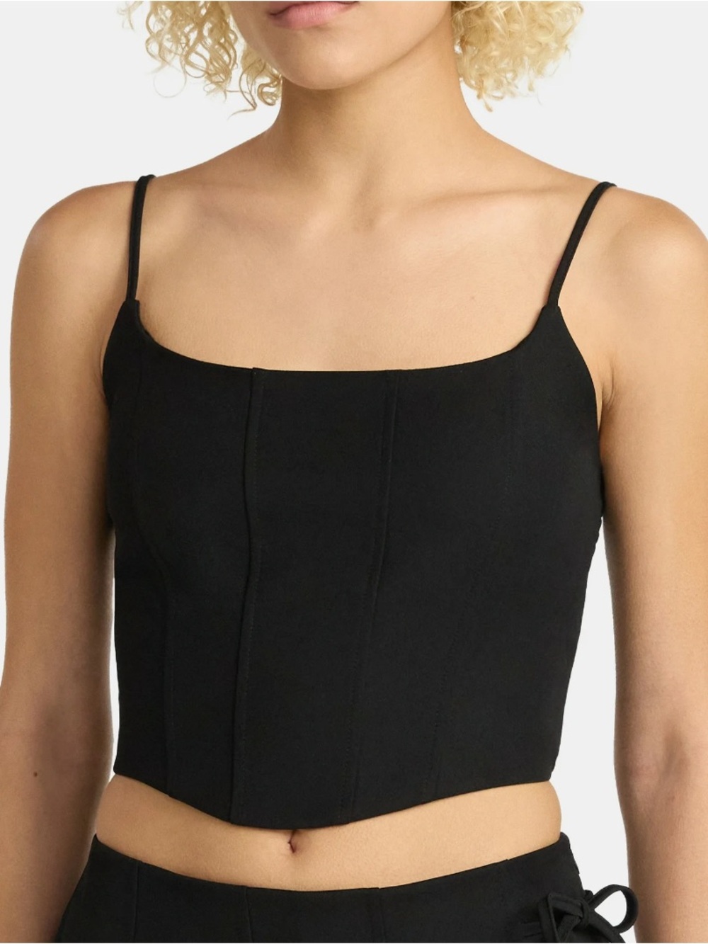 No Boundaries Black Spaghetti-Strap Cropped Camisole